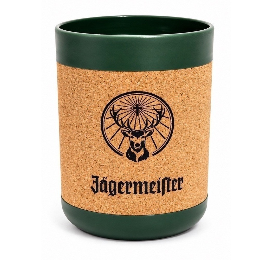 Jagermeister Cork Wrapped Cup Holder Green Stag Logo Bar Man Cave Decor